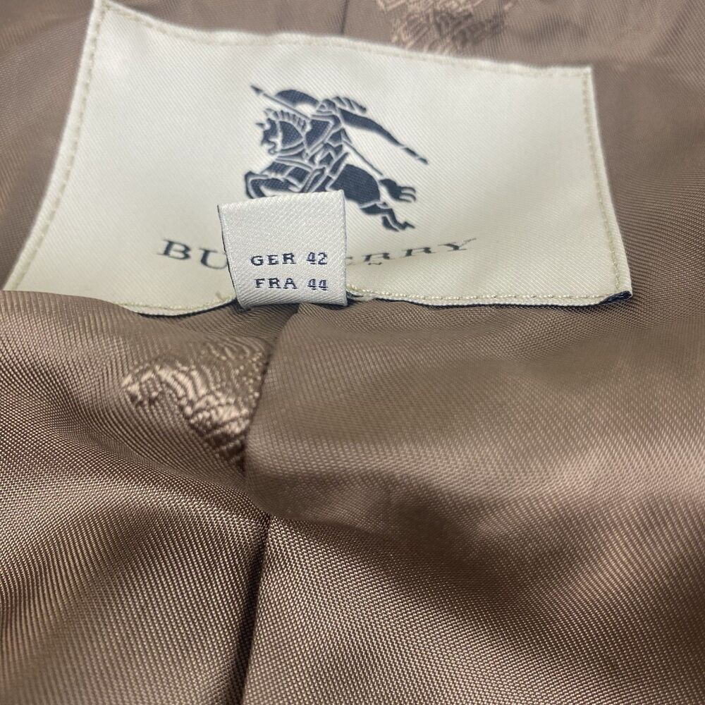 Burberry London Trench Coat Womens 46 Plaid Wool Double Breasted Made in Italy - Picture 14 of 16